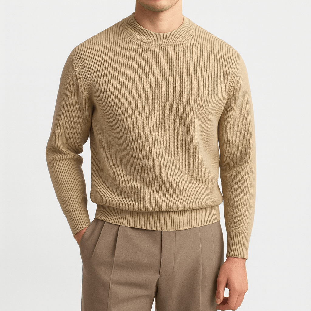 Unisex Wool Ribbed Knit Sweater
