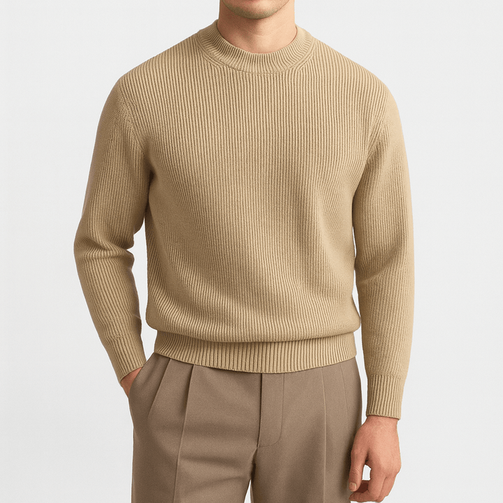 Unisex Wool Ribbed Knit Sweater