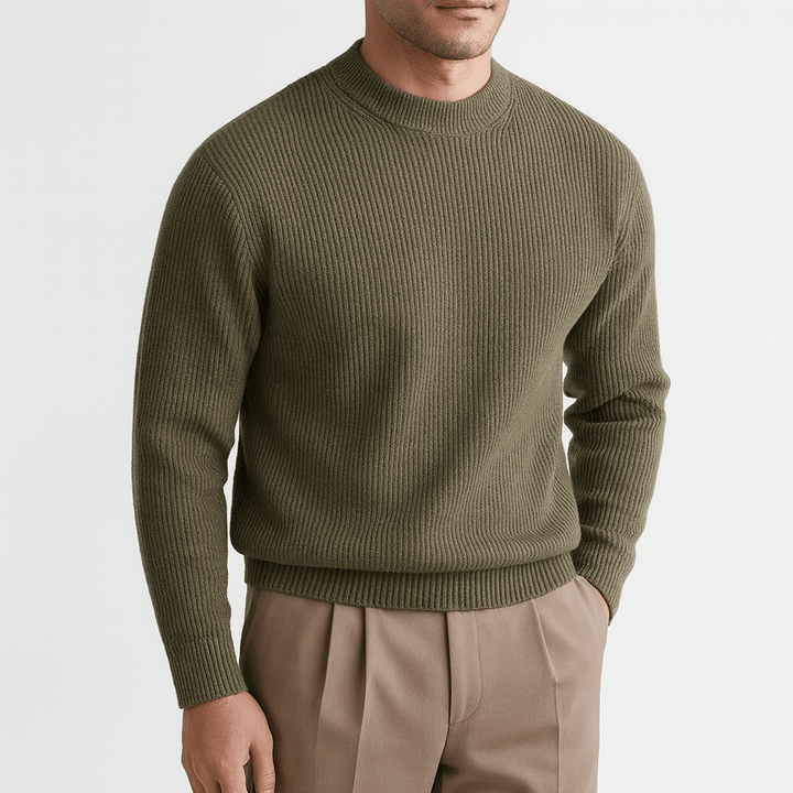 Unisex Wool Ribbed Knit Sweater