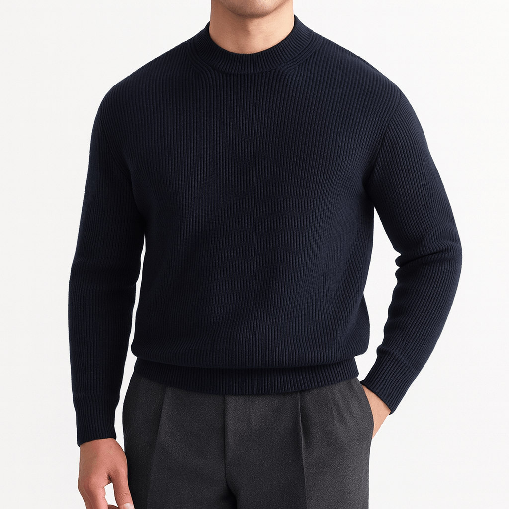 Unisex Wool Ribbed Knit Sweater