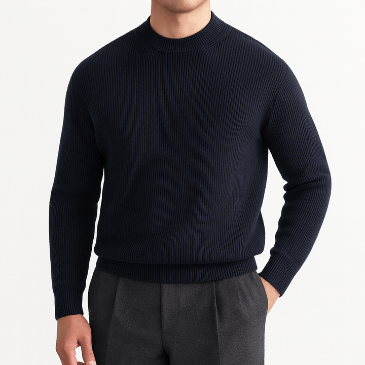Unisex Wool Ribbed Knit Sweater
