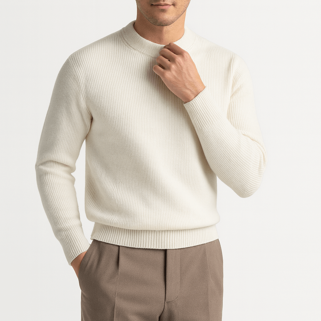 Unisex Wool Ribbed Knit Sweater