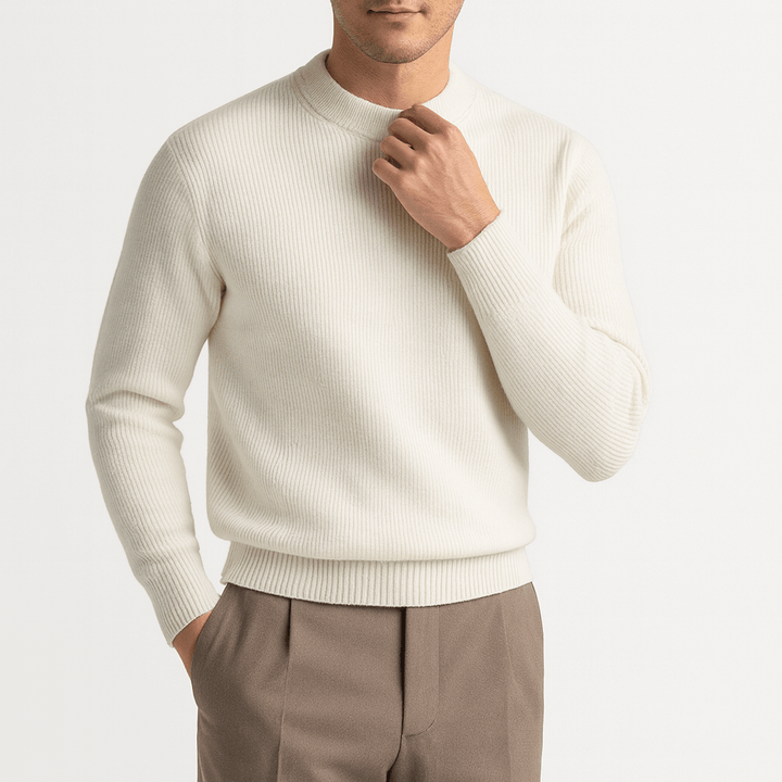 Unisex Wool Ribbed Knit Sweater