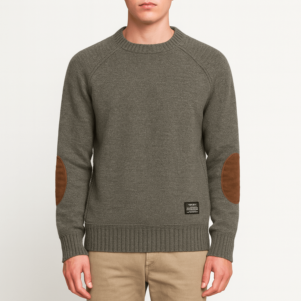Unisex Wool Sweater with Patch Detail Regular Fit - BritishMode