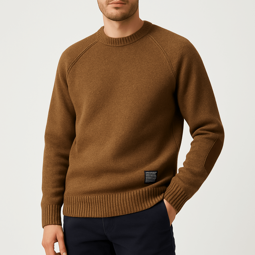 Unisex Wool Sweater with Patch Detail Regular Fit