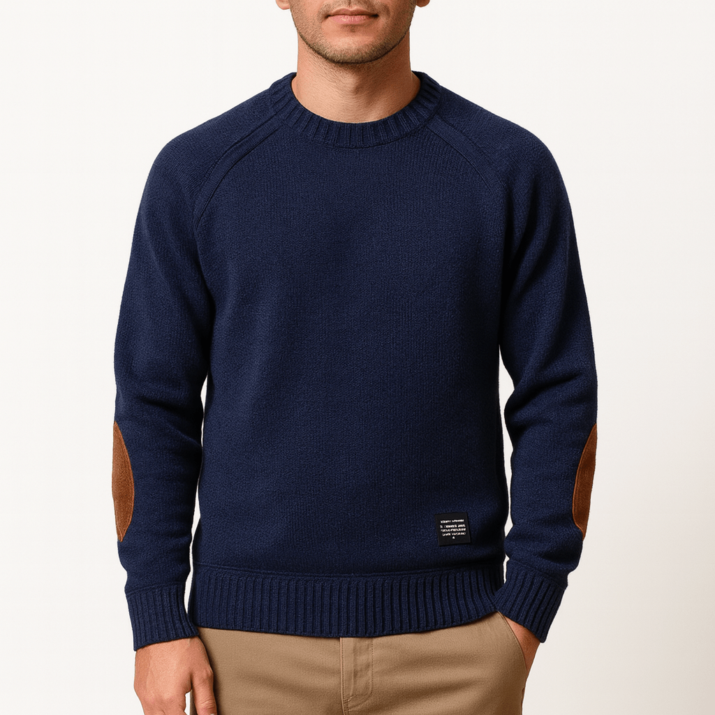 Unisex Wool Sweater with Patch Detail Regular Fit