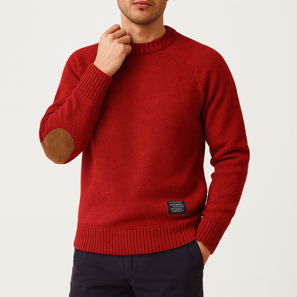 Unisex Wool Sweater with Patch Detail Regular Fit