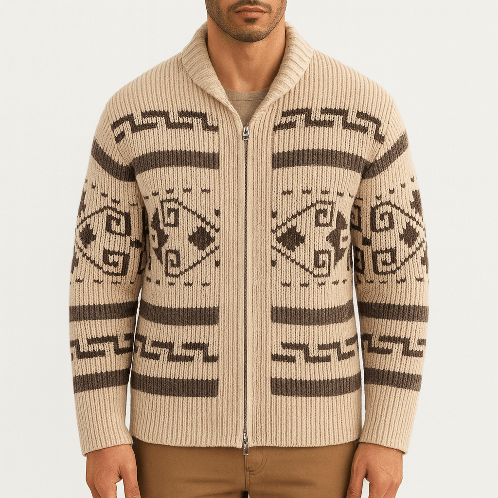 Mens Wool Zip Cardigan Regular Fit - BritishMode