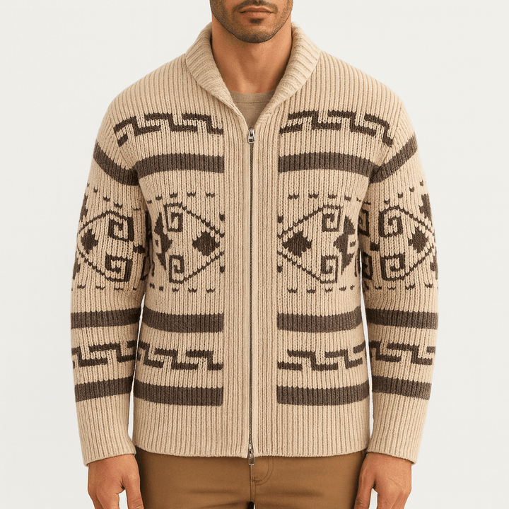 Mens Wool Zip Cardigan Regular Fit - BritishMode