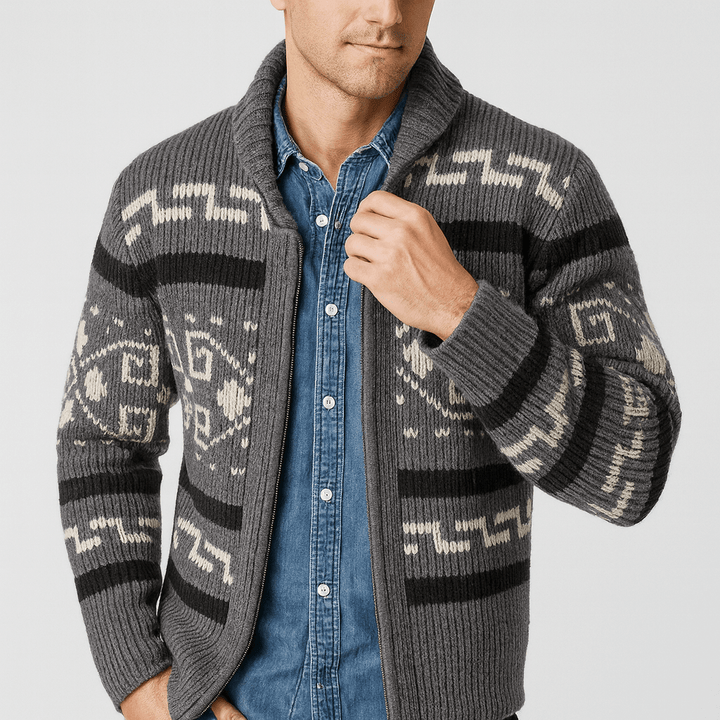 Mens Wool Zip Cardigan Regular Fit