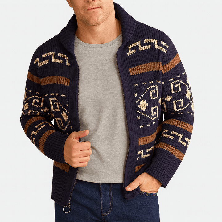 Mens Wool Zip Cardigan Regular Fit