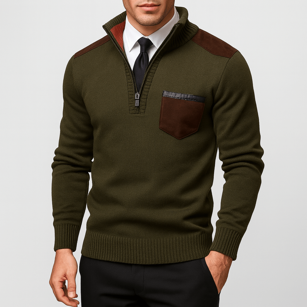 Unisex Wool Zip Sweater with Ribbed Fit - BritishMode