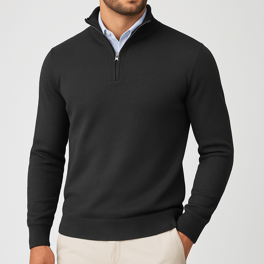 Unisex Pullover with Zip Collar - BritishMode