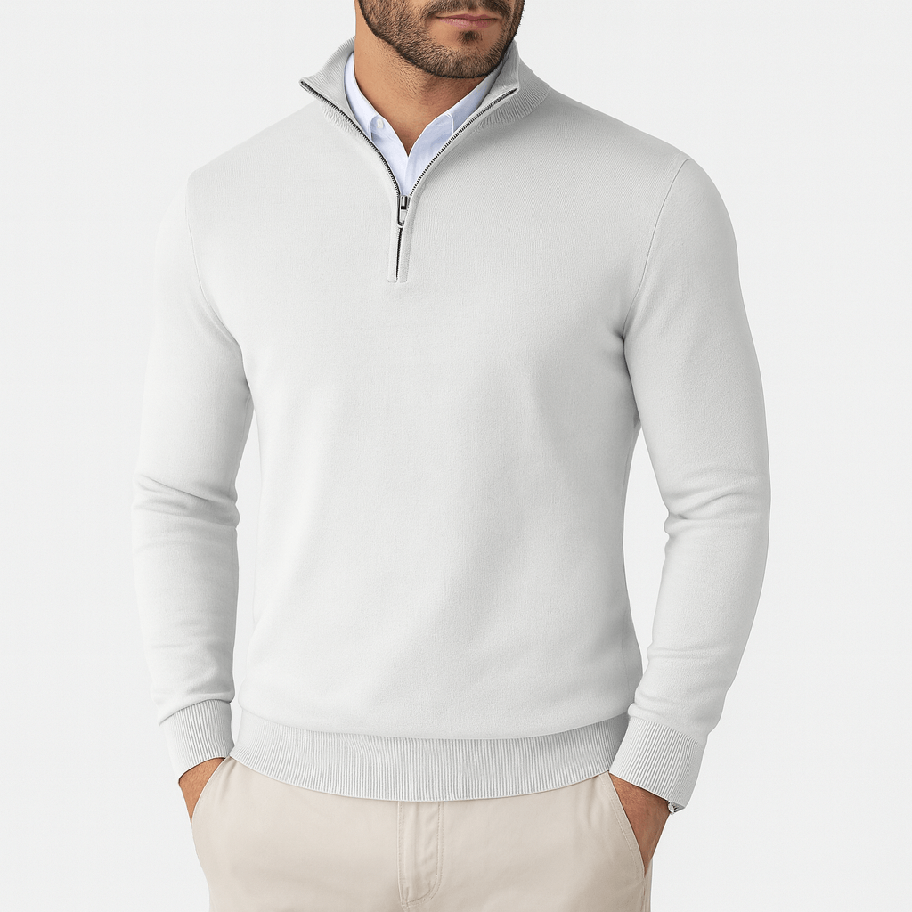 Unisex Pullover with Zip Collar