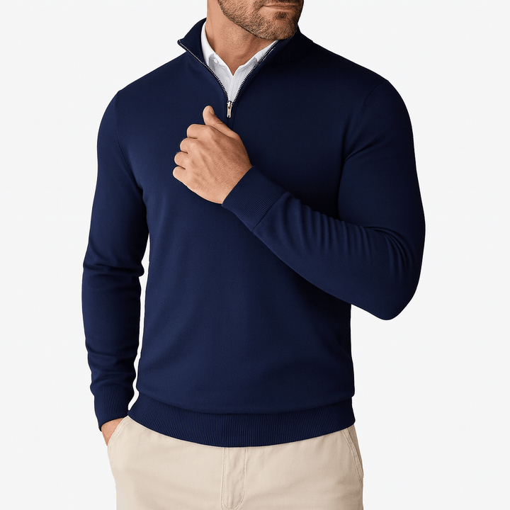 Unisex Pullover with Zip Collar
