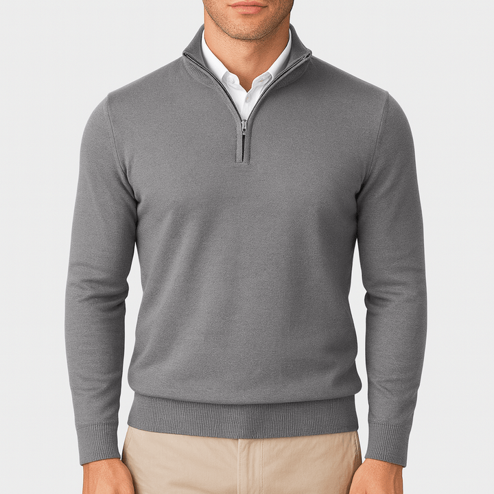 Unisex Pullover with Zip Collar
