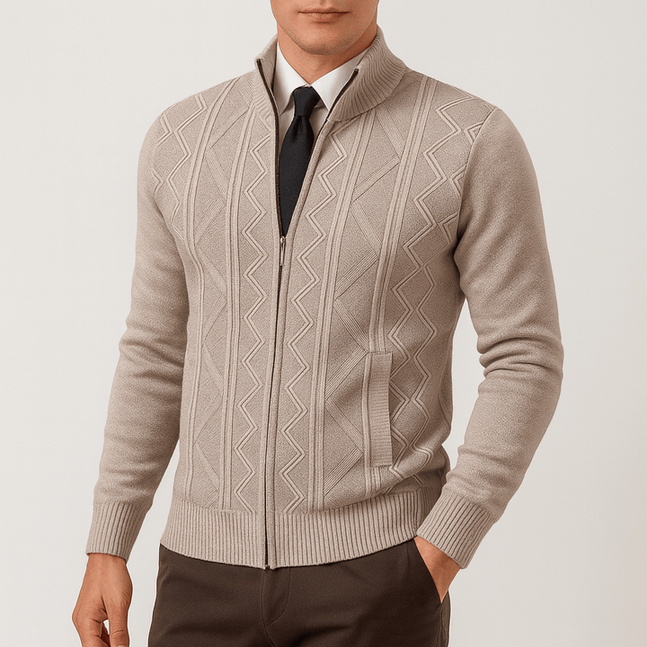 Unisex Zip-Up Cardigan Sweater Knit Relaxed Fit