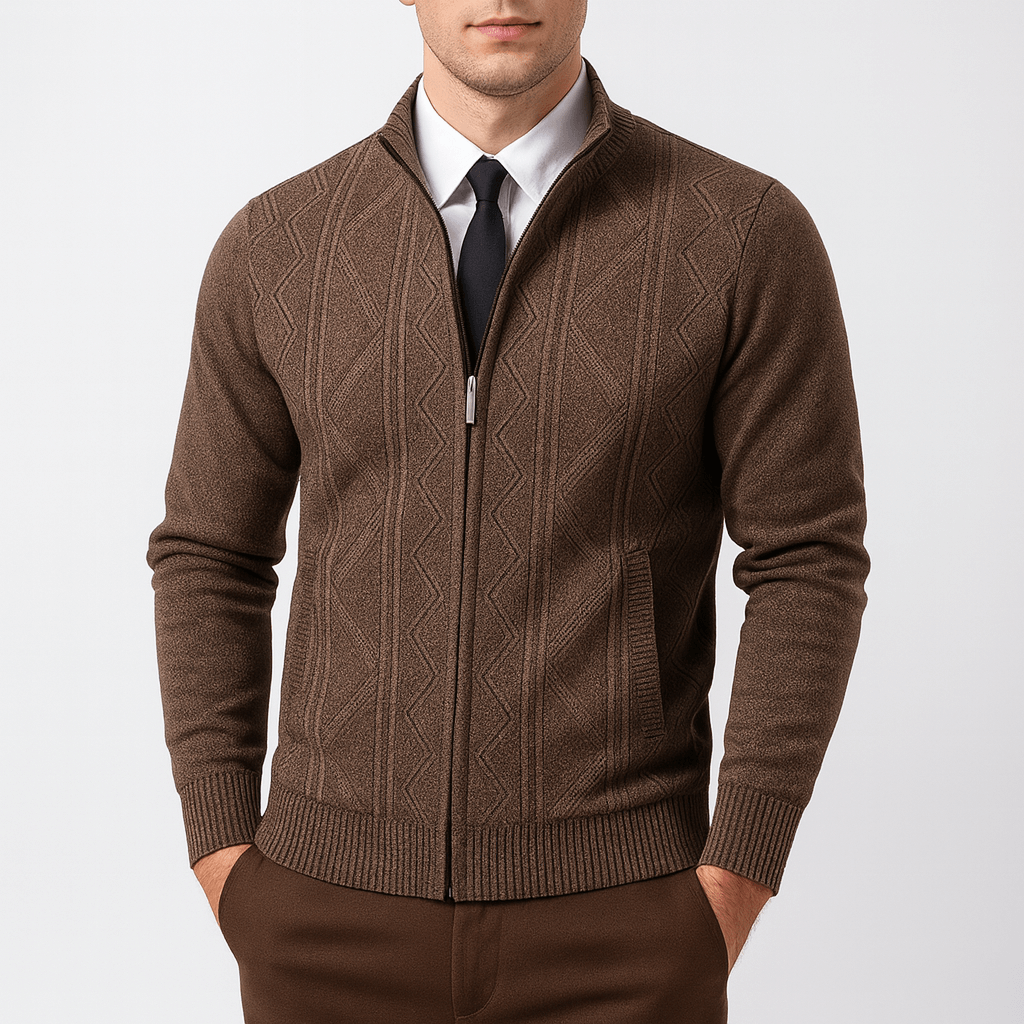 Unisex Zip-Up Cardigan Sweater Knit Relaxed Fit