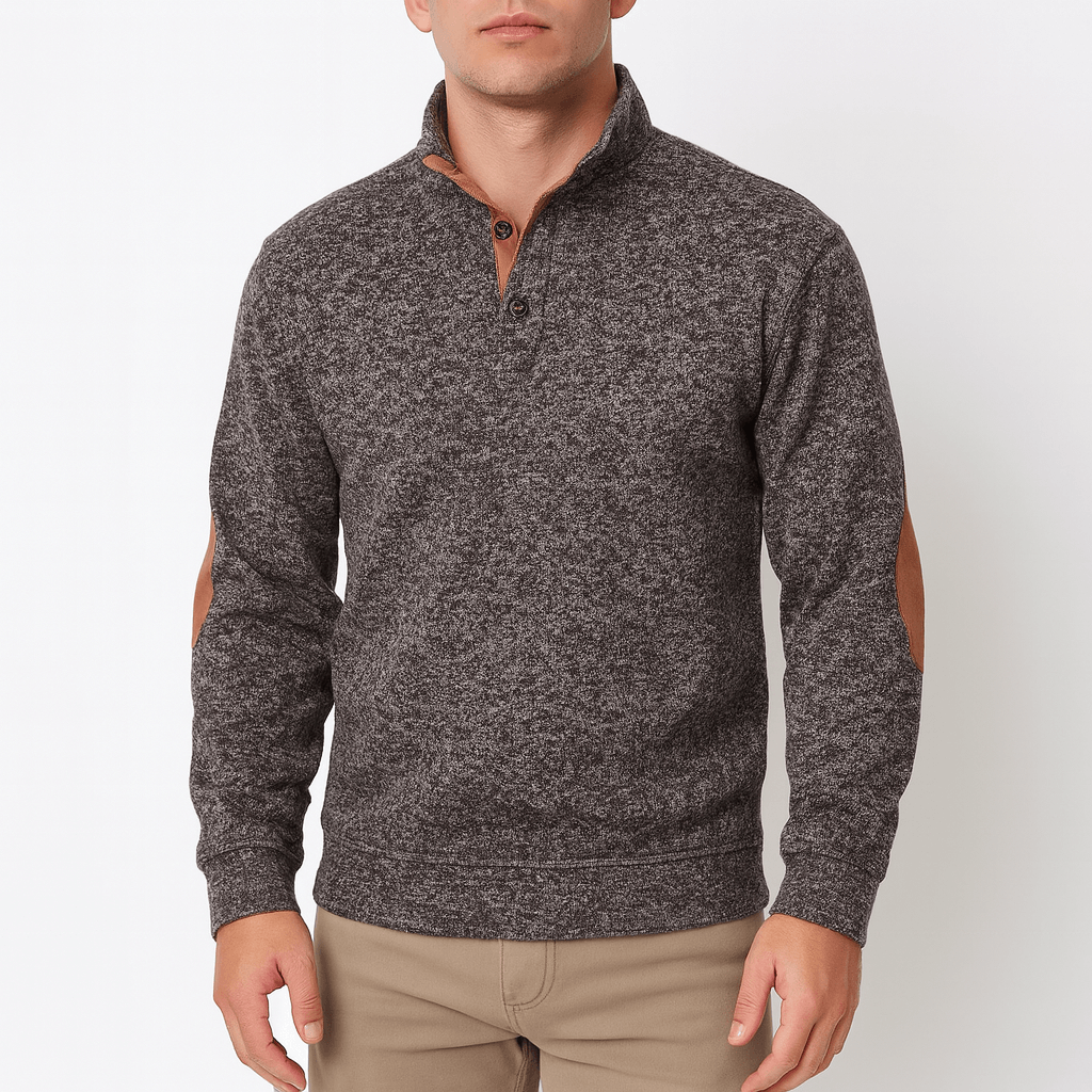 Mens Knit Sweatshirt with Stand Collar