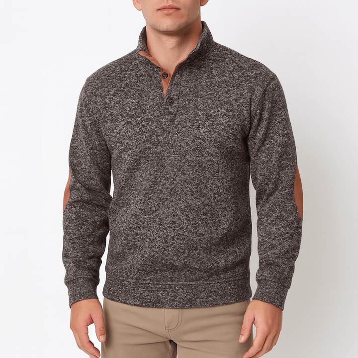 Mens Knit Sweatshirt with Stand Collar