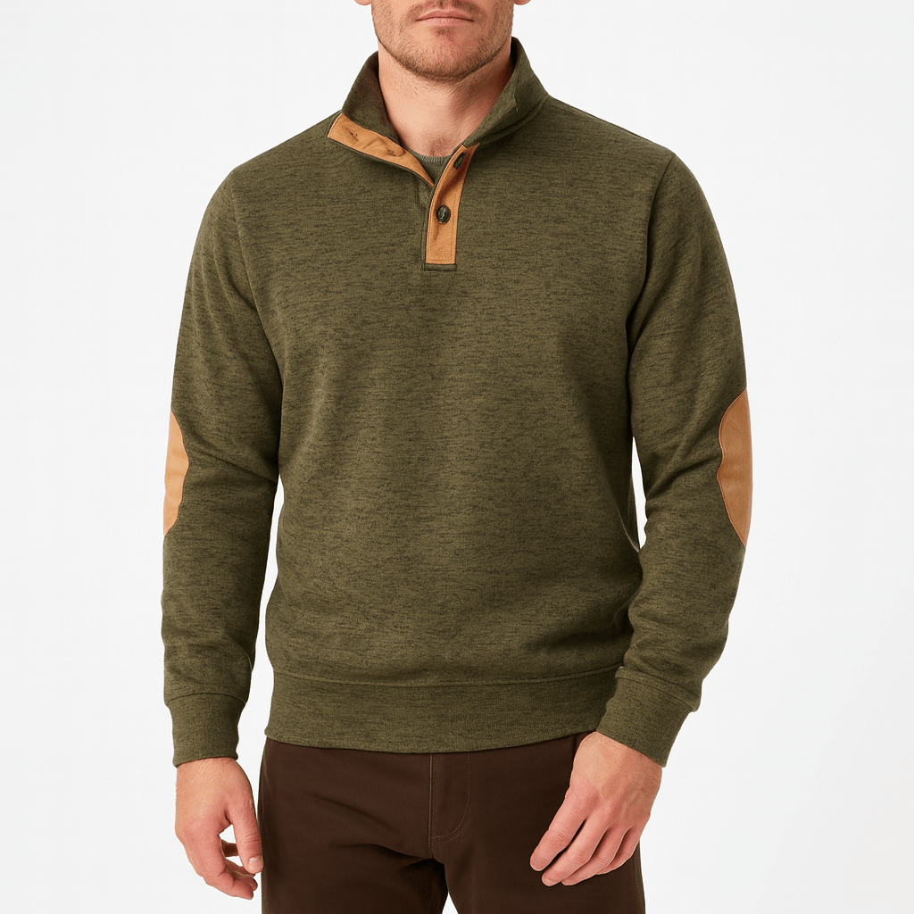Mens Knit Sweatshirt with Stand Collar