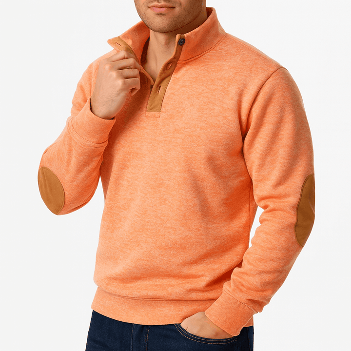 Mens Knit Sweatshirt with Stand Collar