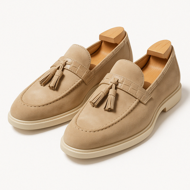 Mens Suede Loafers Tassel Slip-On Style - BritishMode