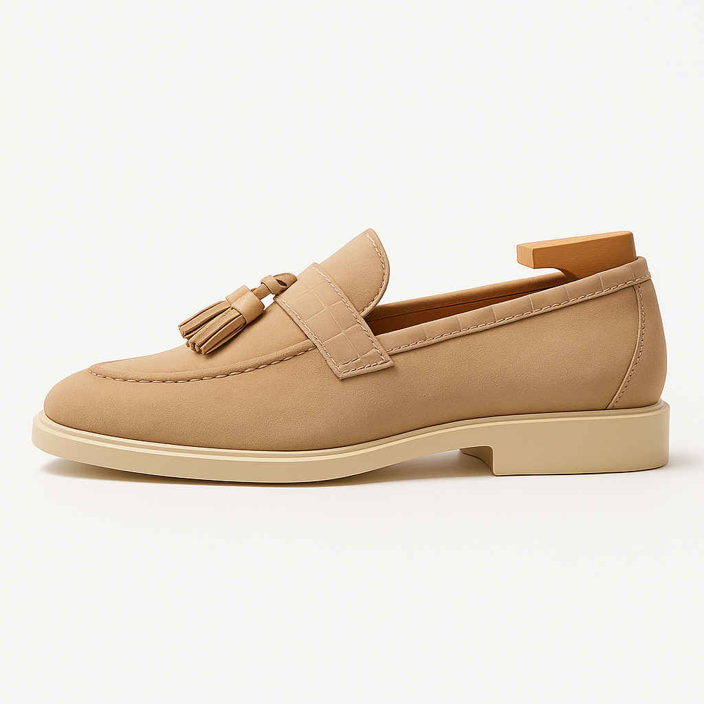 Mens Suede Loafers Tassel Slip-On Style