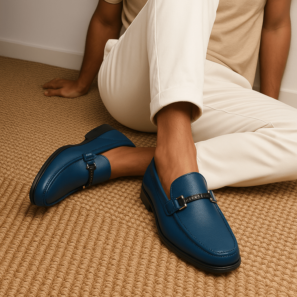 Mens Leather Slip-On Shoes Comfortable Fit