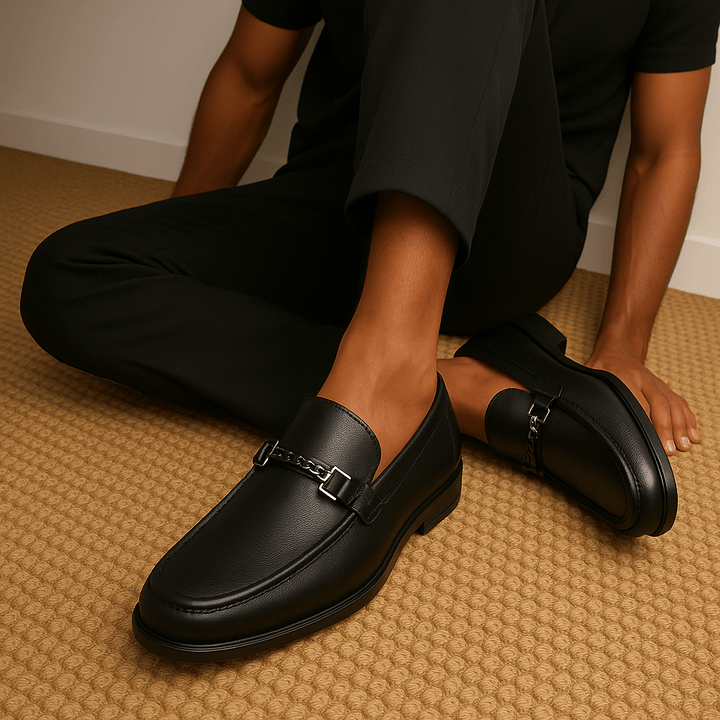 Mens Leather Slip-On Shoes Comfortable Fit