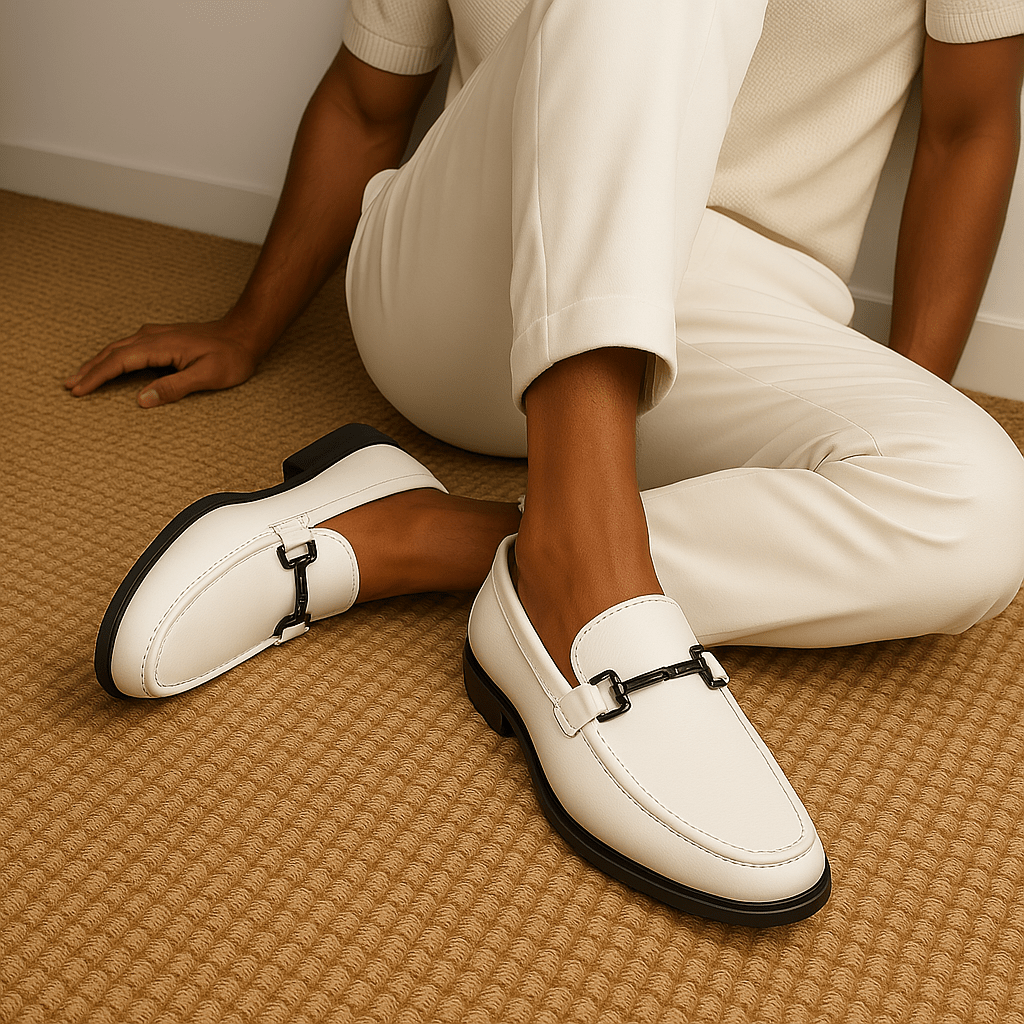 Mens Leather Slip-On Shoes Comfortable Fit