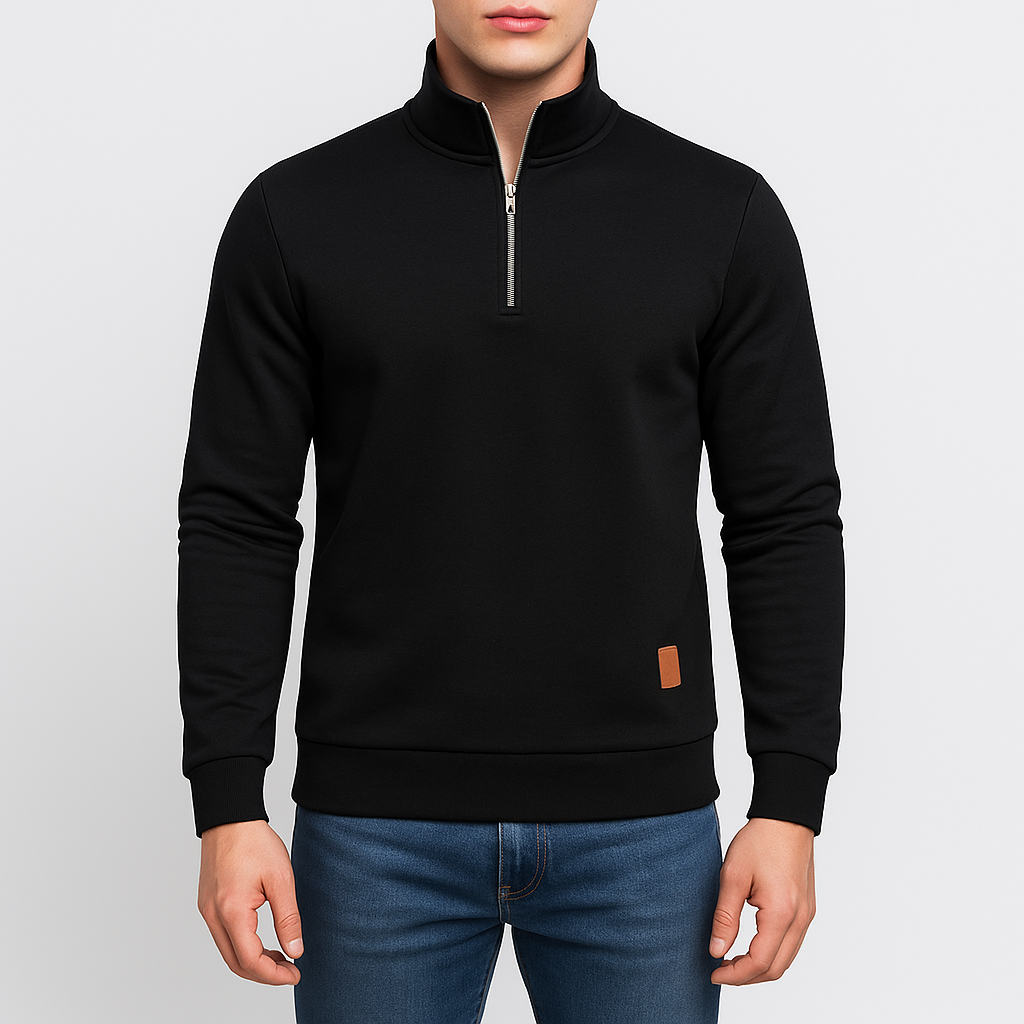 Mens Pullover Half-Zipper Turtleneck Knit - BritishMode