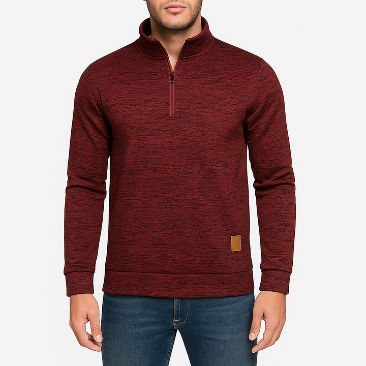 Mens Pullover Half-Zipper Turtleneck Knit