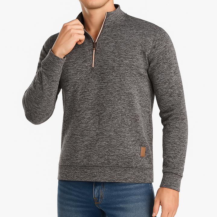 Mens Pullover Half-Zipper Turtleneck Knit