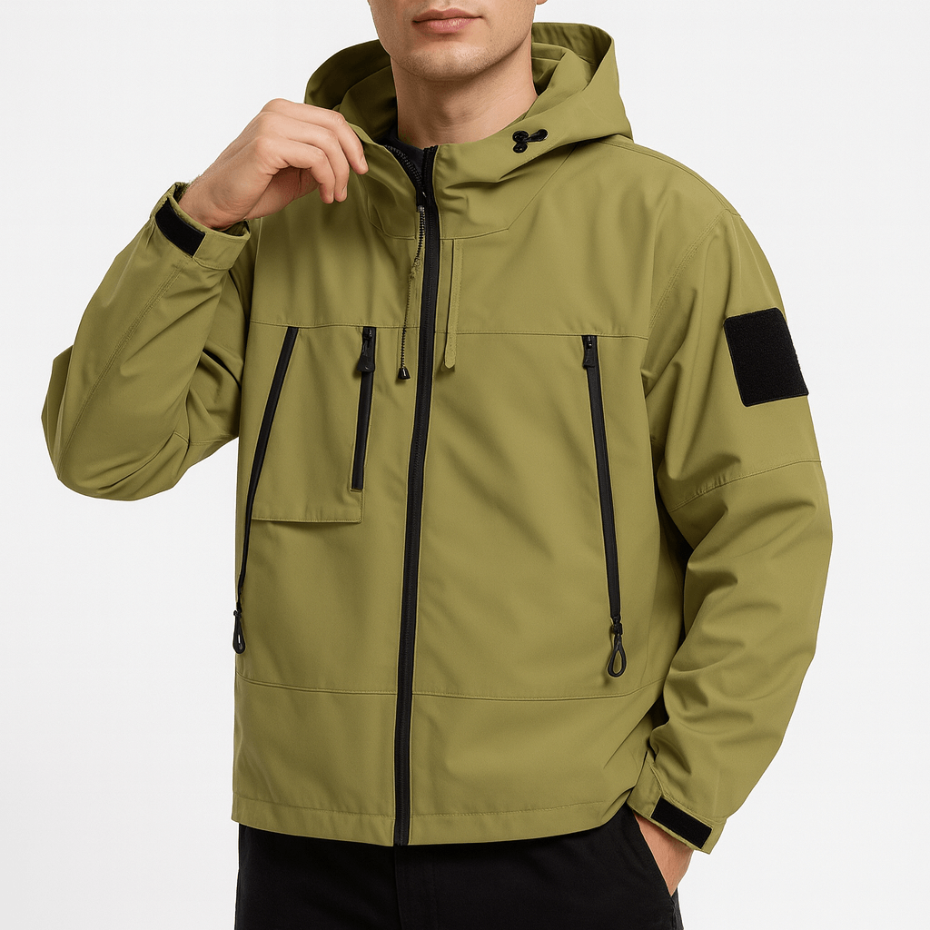 Mens Outdoor Jacket Waterproof Multi-Pocket Design