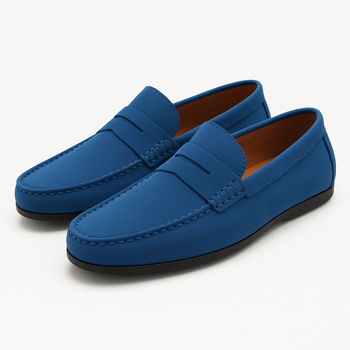 Mens Penny Loafers Suede Slip-On Shoes