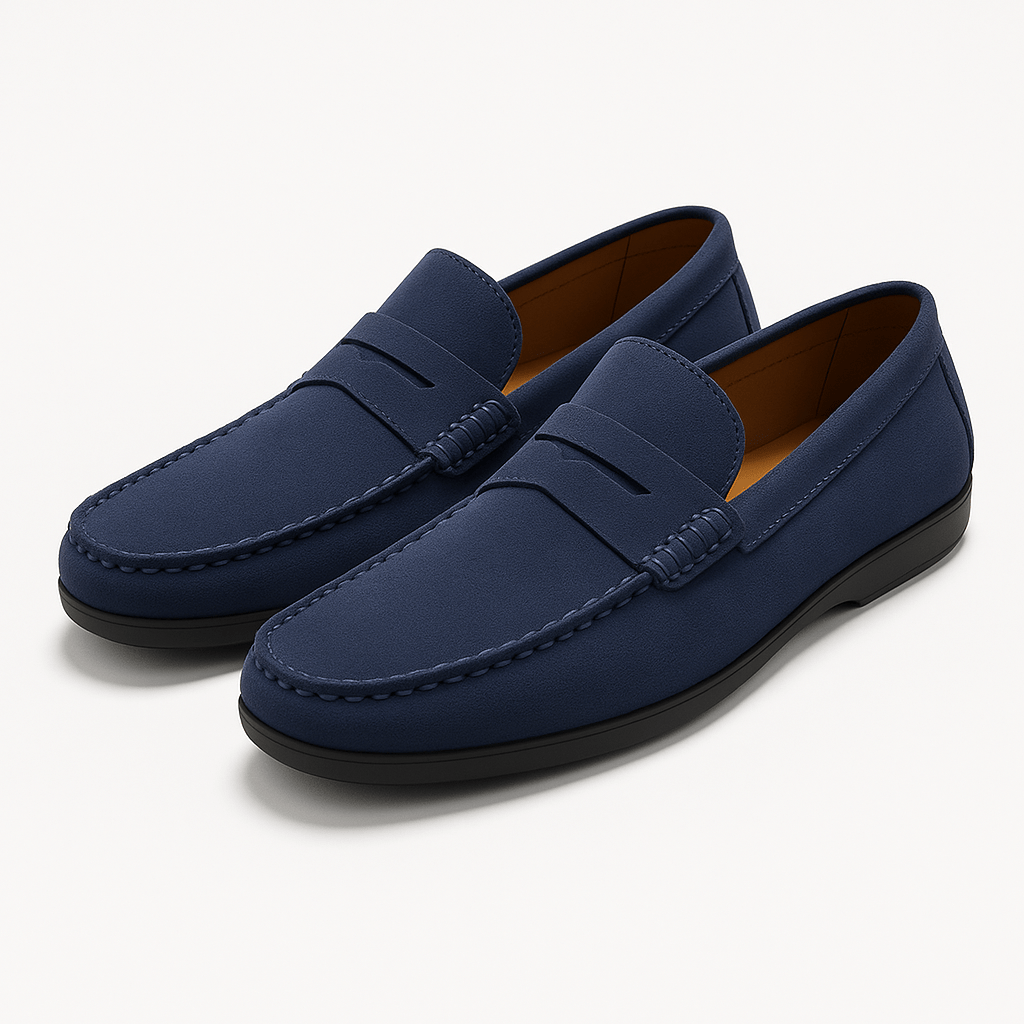 Mens Penny Loafers Suede Slip-On Shoes