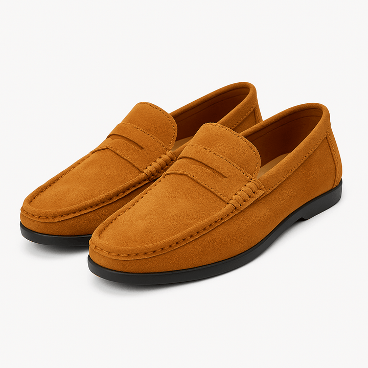 Mens Penny Loafers Suede Slip-On Shoes