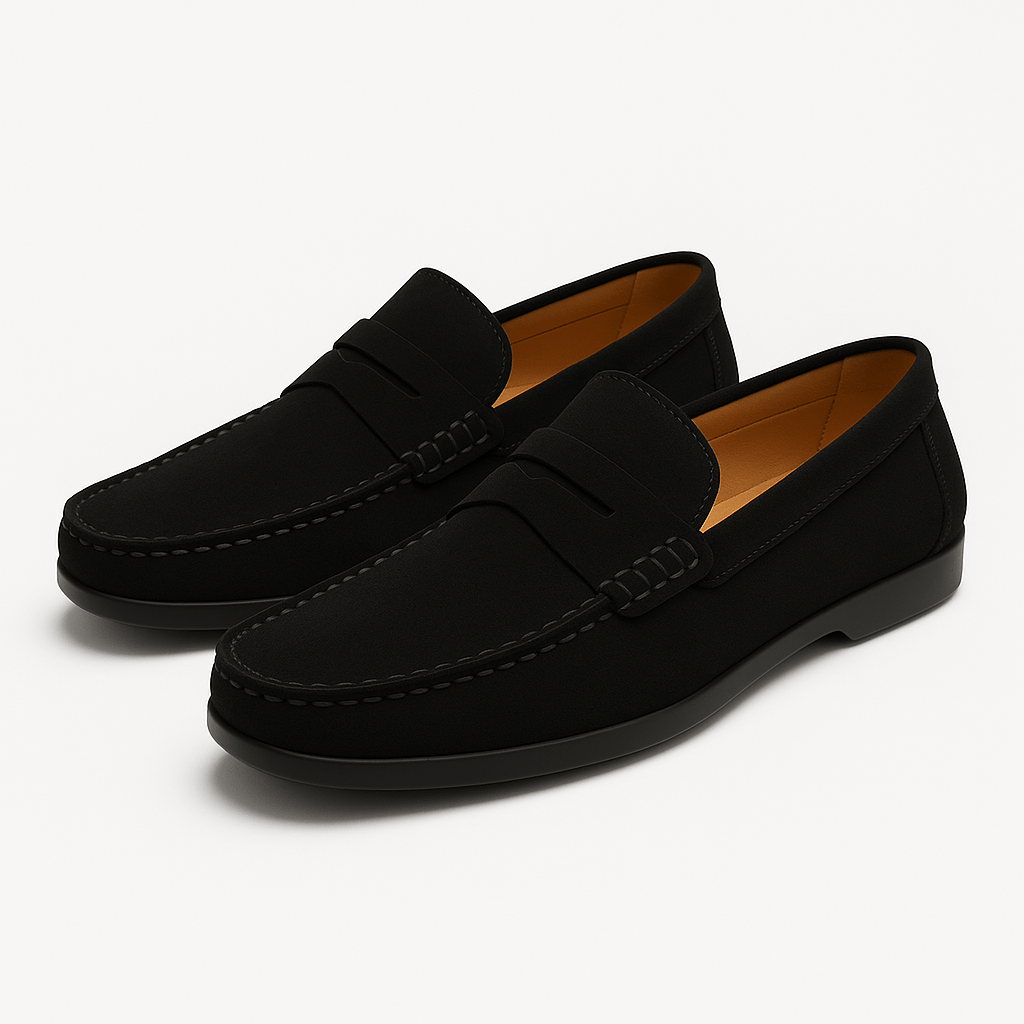 Mens Penny Loafers Suede Slip-On Shoes