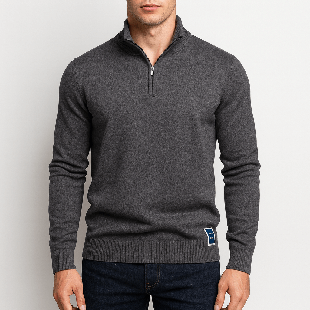 Mens Cotton Sweater Quarter Zip