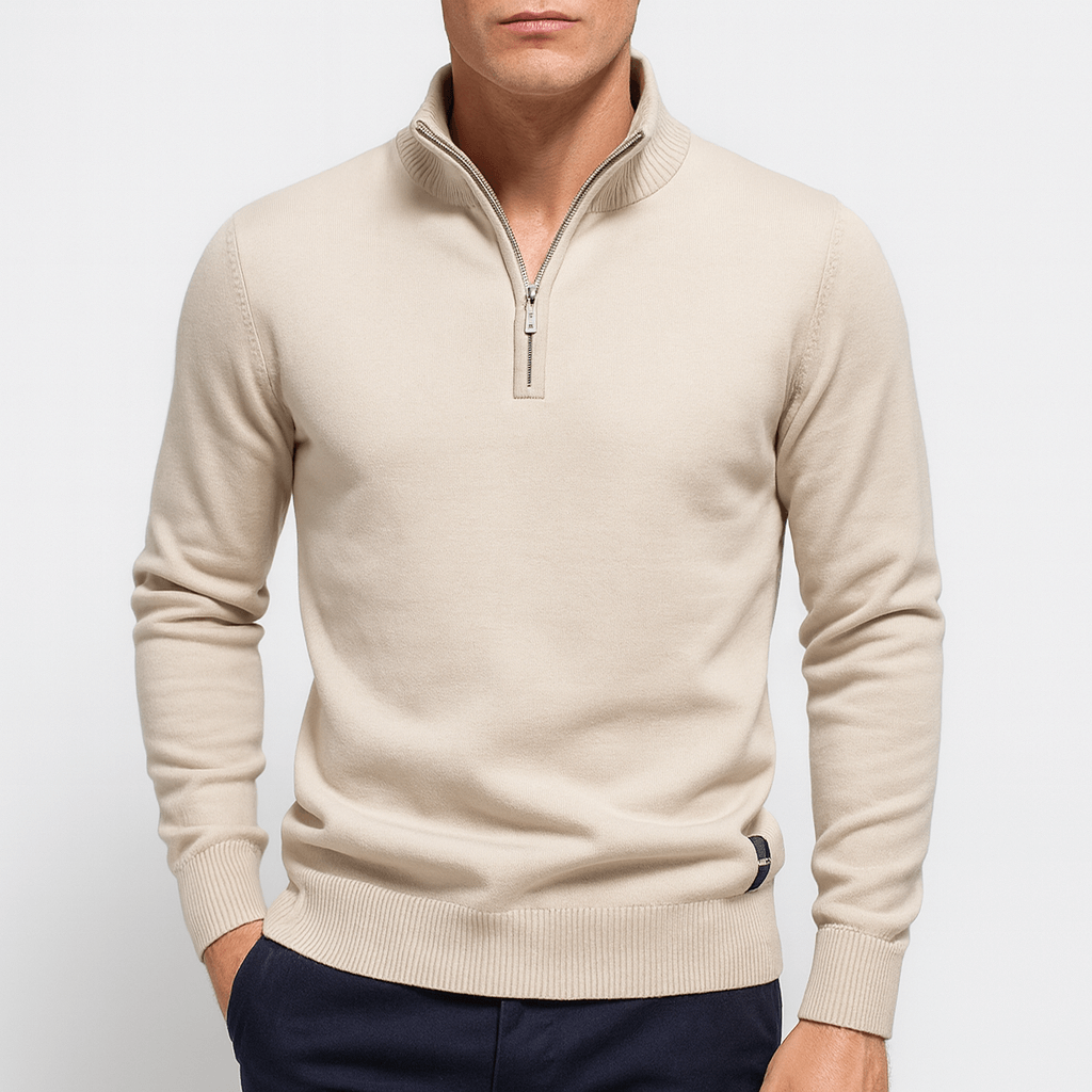 Mens Cotton Sweater Quarter Zip