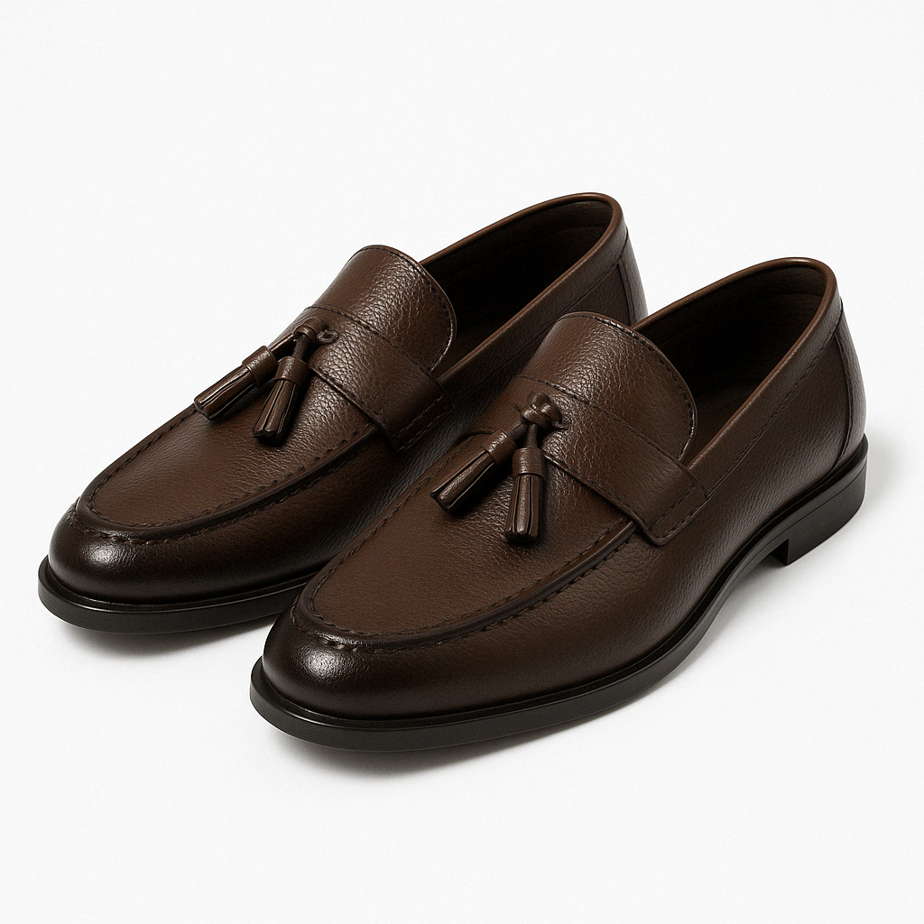 Mens Leather Oxford Loafers Classic Fit - BritishMode