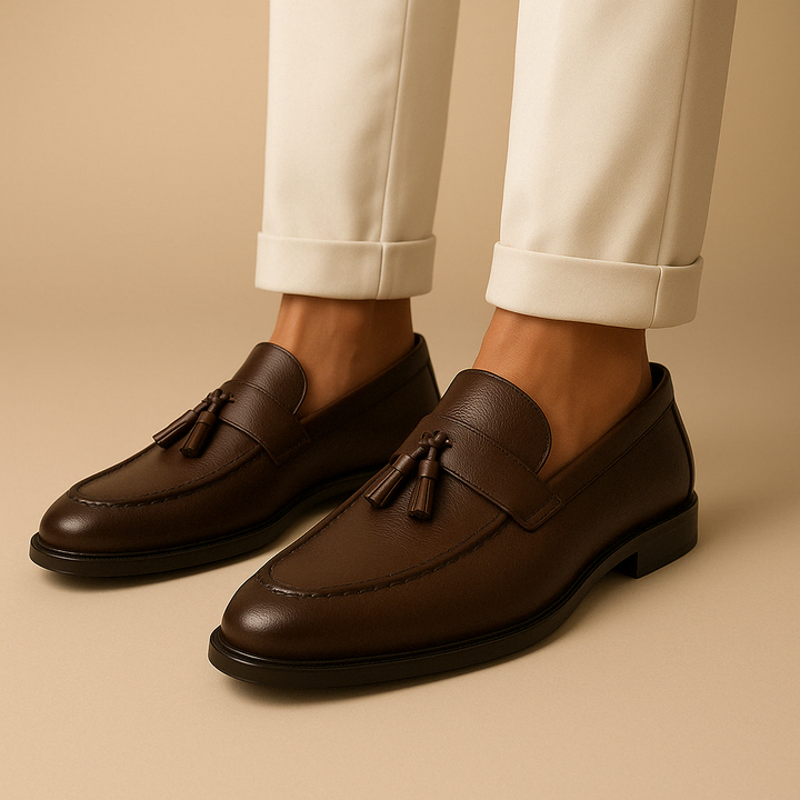 Mens Leather Oxford Loafers Classic Fit