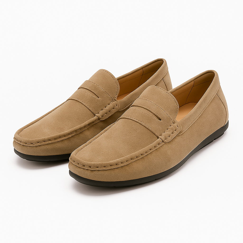 Mens Leather Slip-On Loafers Soft