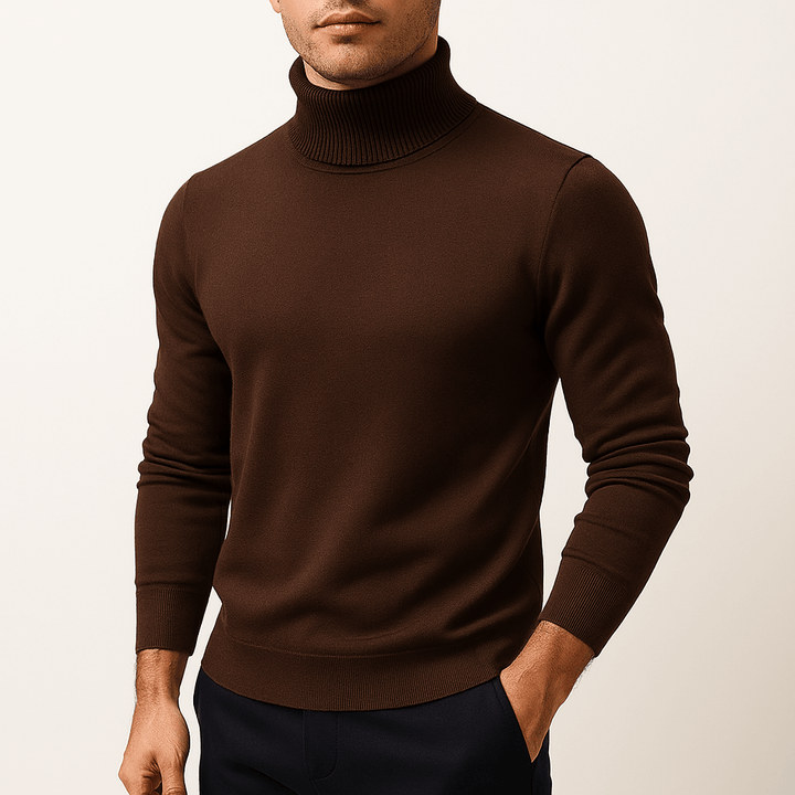 Mens Knit Sweater with Turtleneck Warm Fit