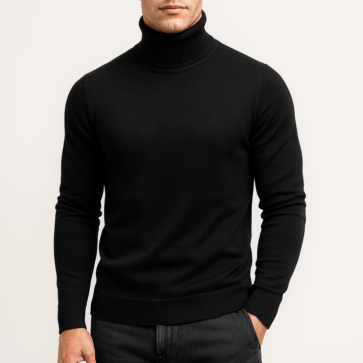 Mens Knit Sweater with Turtleneck Warm Fit