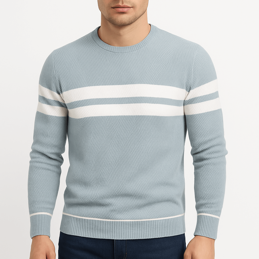 Mens Pullover Sweater Patchwork Pattern Regular Fit - BritishMode