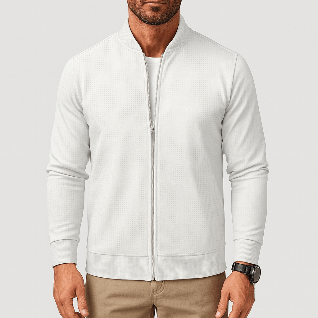 Mens Shirt Jacket with Zipper Closure