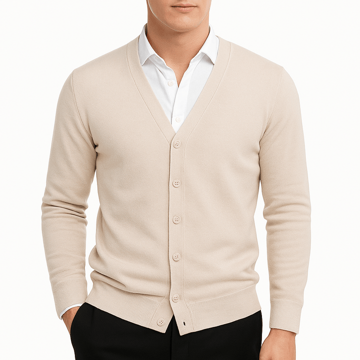 Mens Cardigan Slim Fit V-Neck Knit - BritishMode