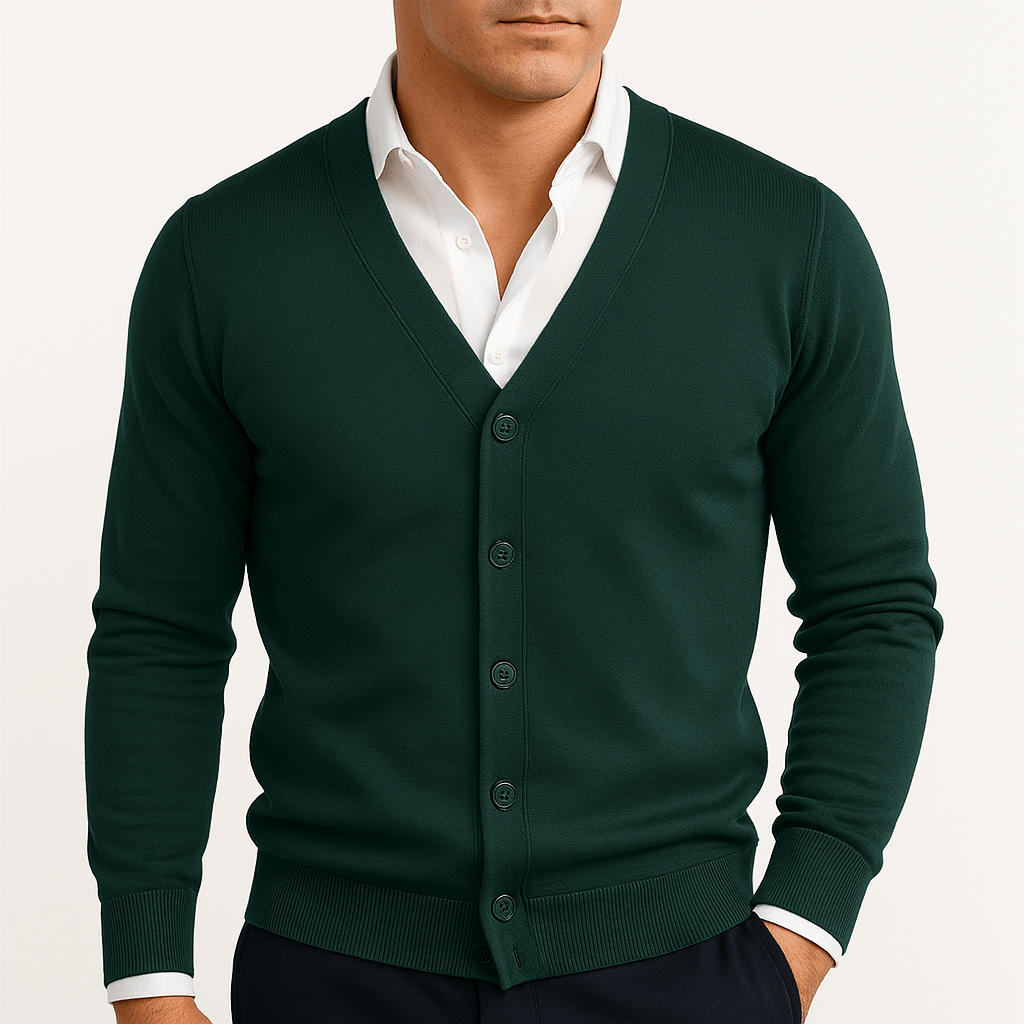 Mens Cardigan Slim Fit V-Neck Knit